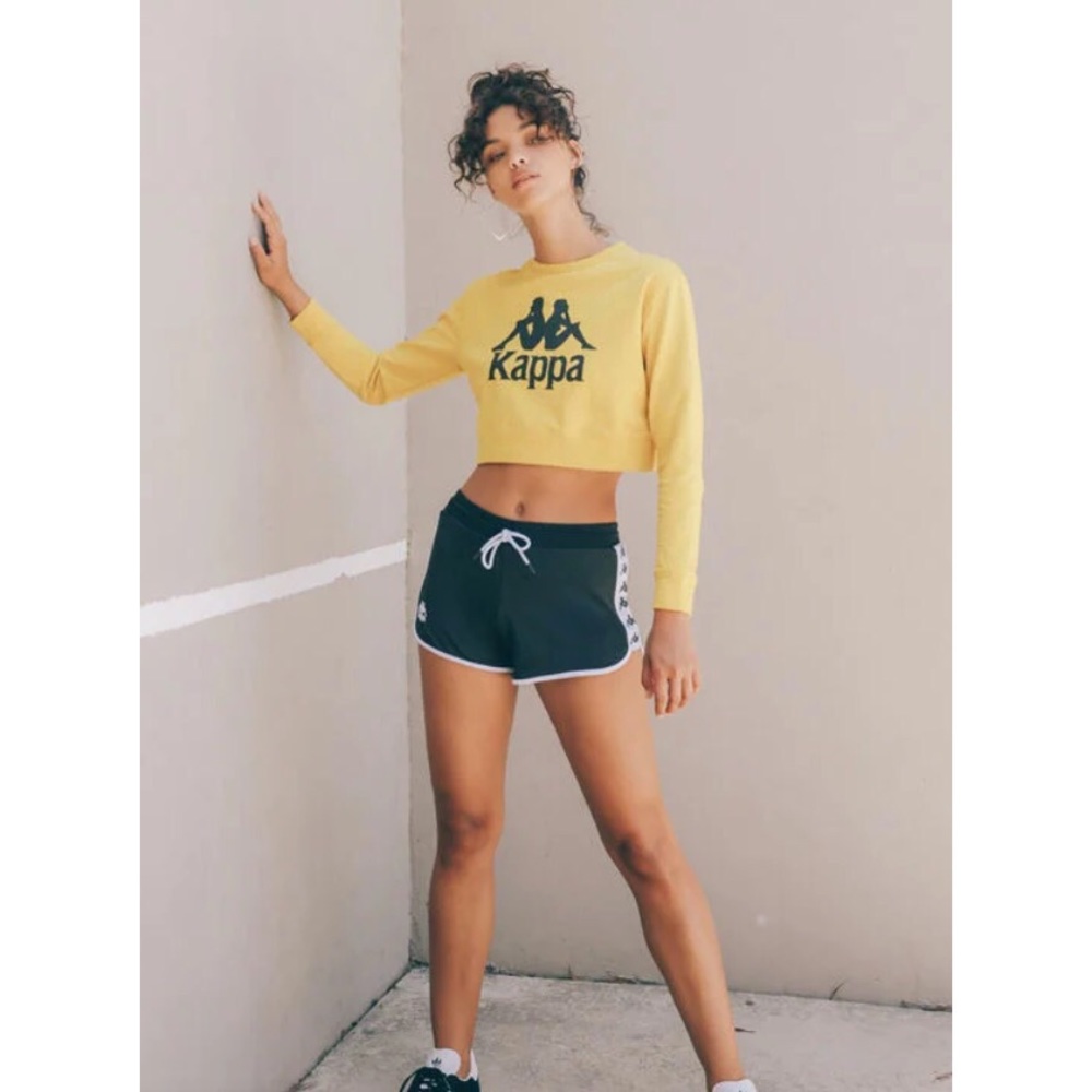 New Kappa mustard cropped sweatshirt